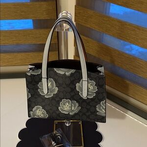 Coach Floral Black and Gray Handbag